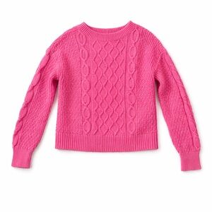 GAP Bright Pink Kids Cable Knit Sweater
